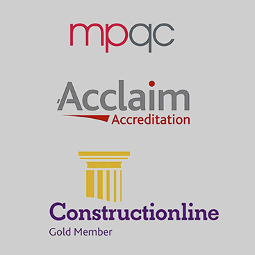 Acclaim Accreditation, Construction Line and MPQC logos