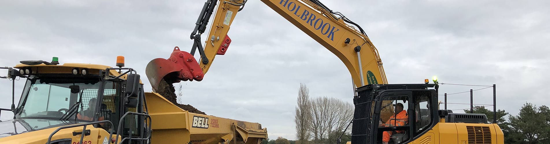 Materials and aggregates being removed at site