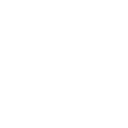 White facebook icon which takes users to facebook page