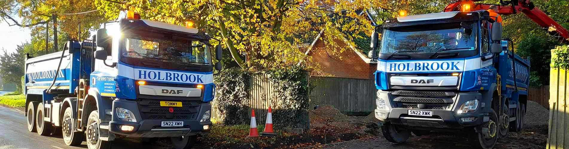 8 wheel grab lorry available for hire being loaded with type 1