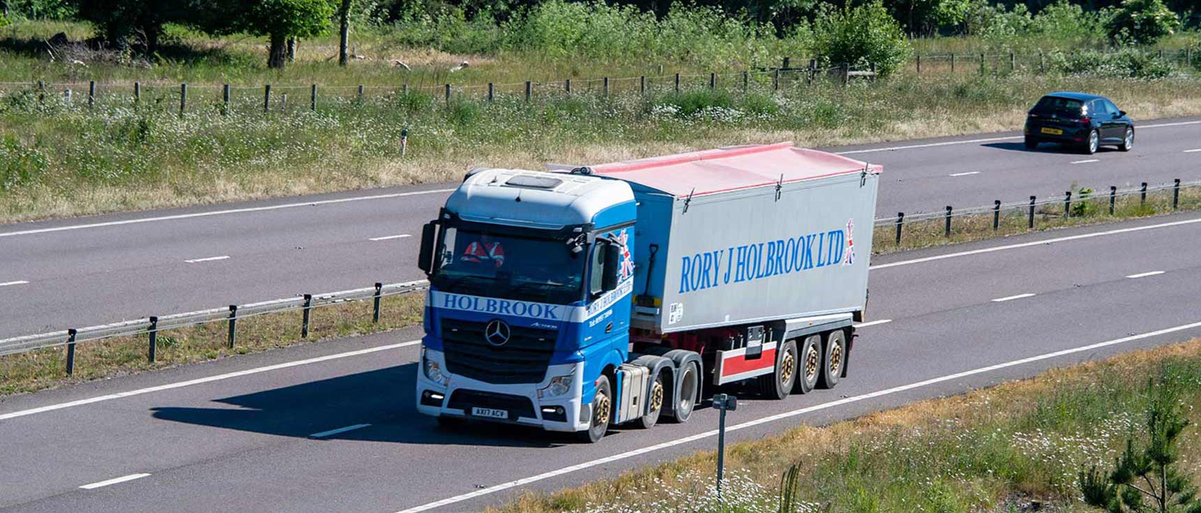 Aggregate supplies being collected for recycling at a site in Norfolk
