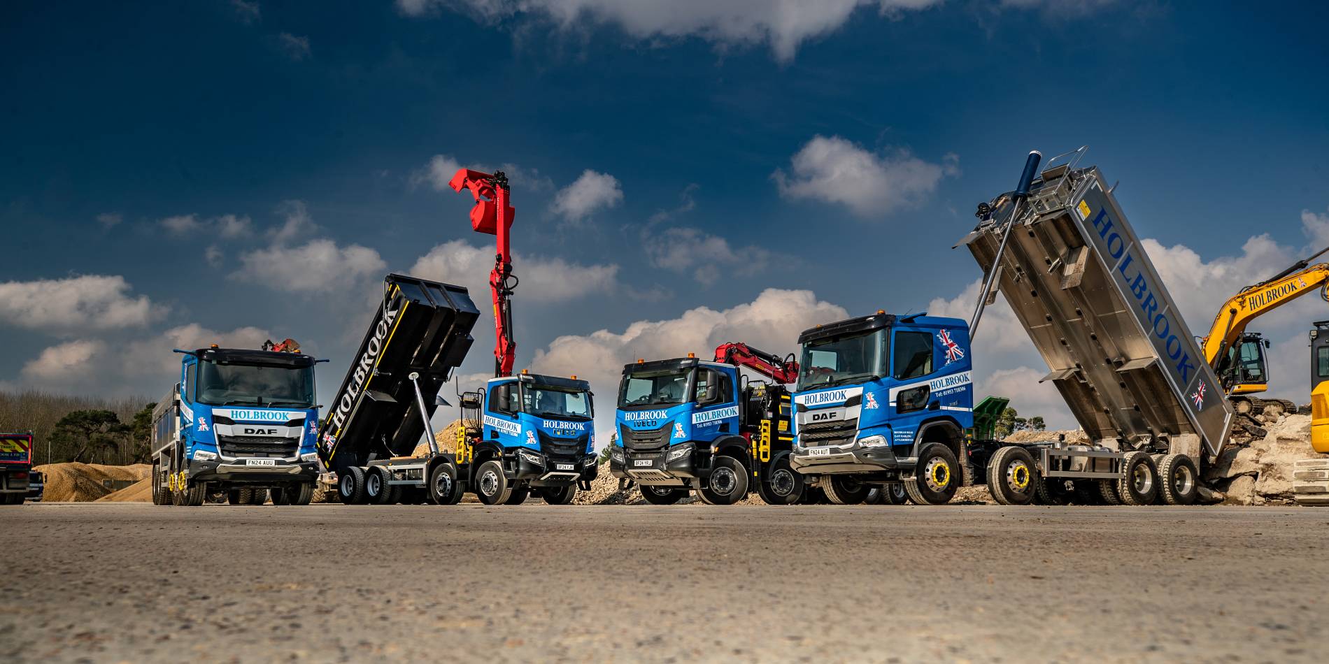 Fleet of some of the lorries working for Rory
