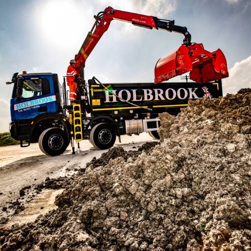 Hazardous and contaminated waste being removed from a site in Attelborough