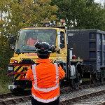 Rail road vehilcle helps out