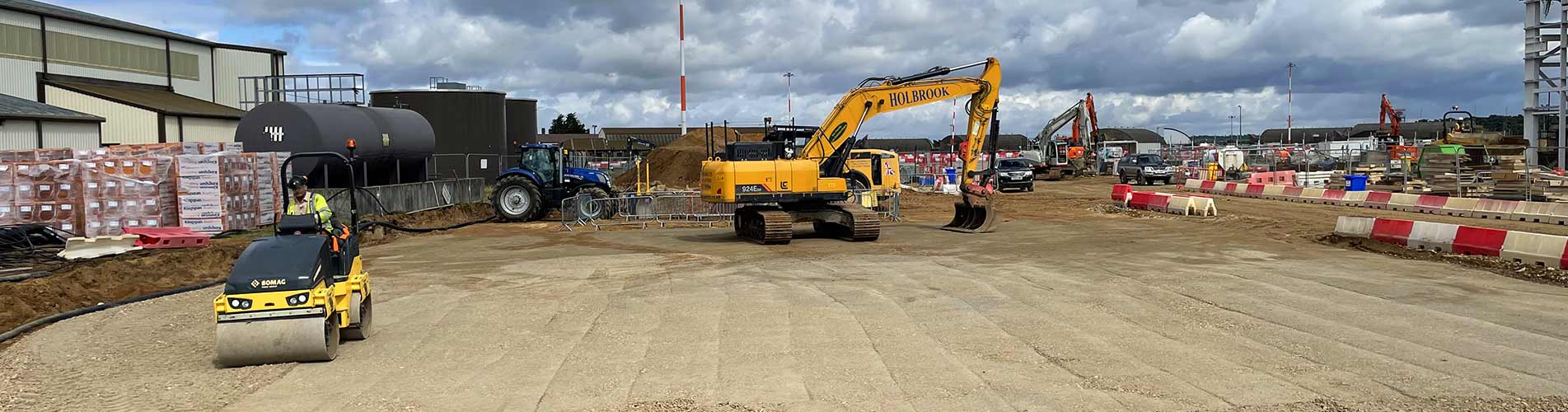 Surveying and engineering being undertaken at a site in Norfolk